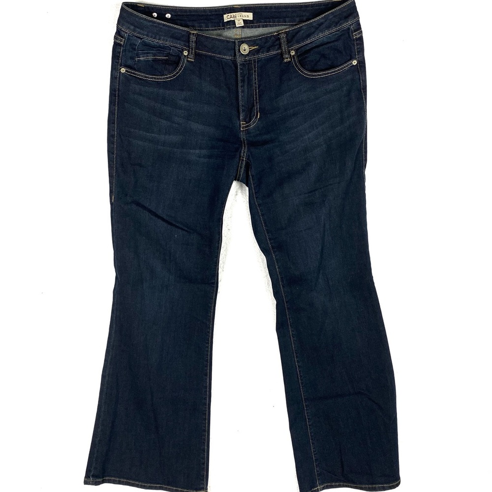 Cabi Stretch Dark Wash Denim Wide Leg Jean